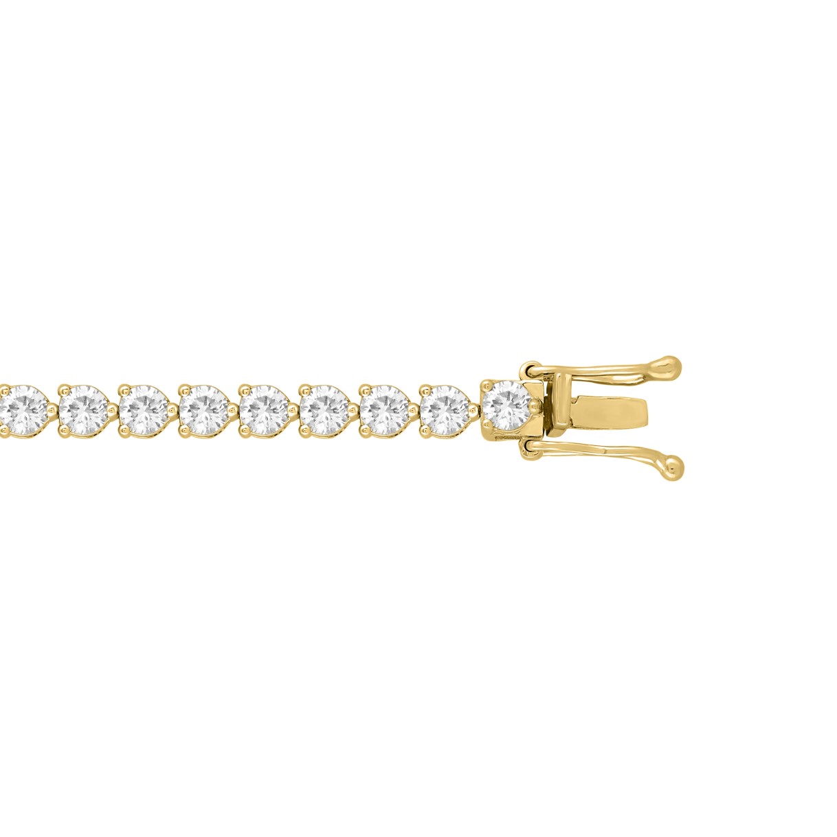 LADIES BRACELET 3CT ROUND DIAMOND 14K YELLOW GOLD