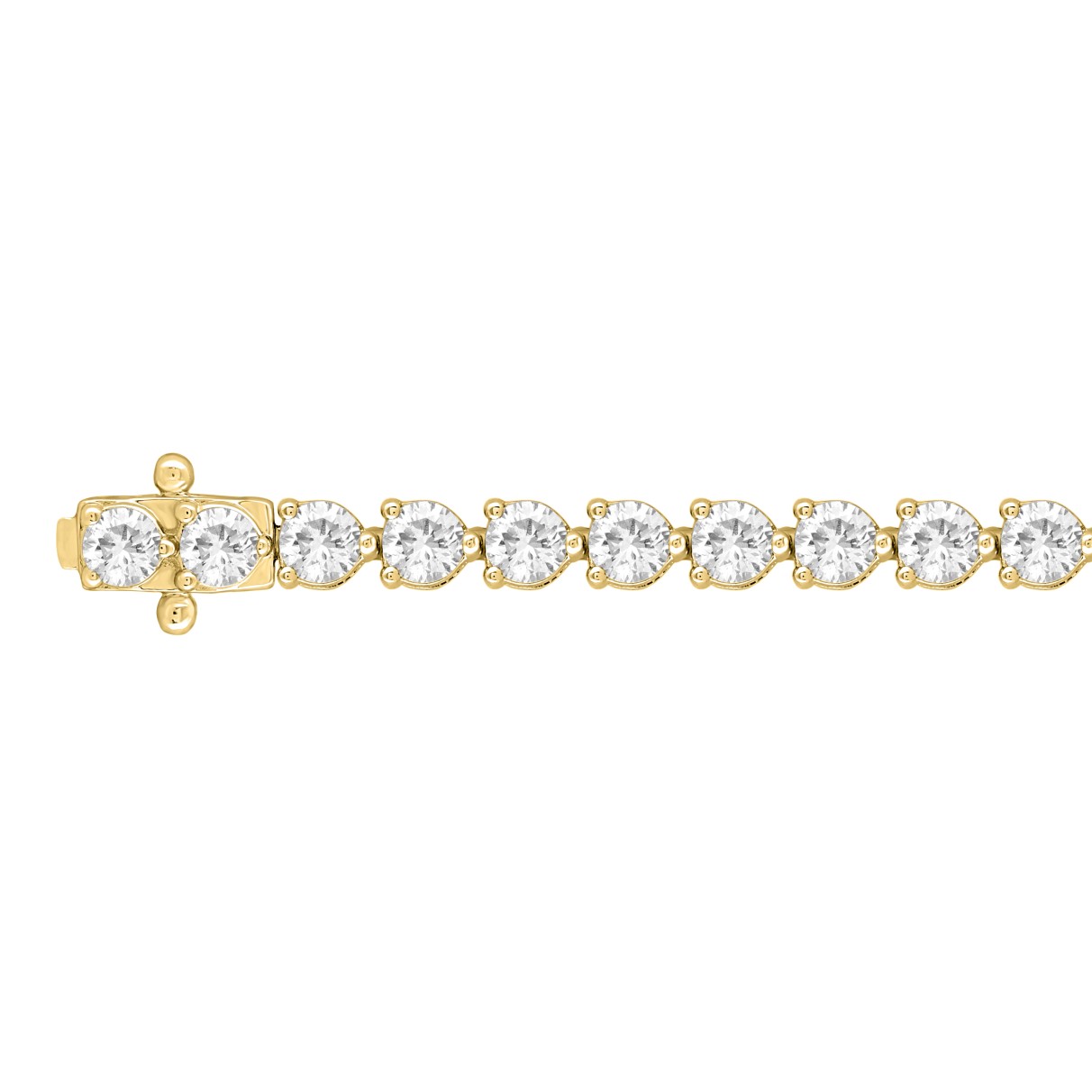 LADIES BRACELET 3CT ROUND DIAMOND 14K YELLOW GOLD