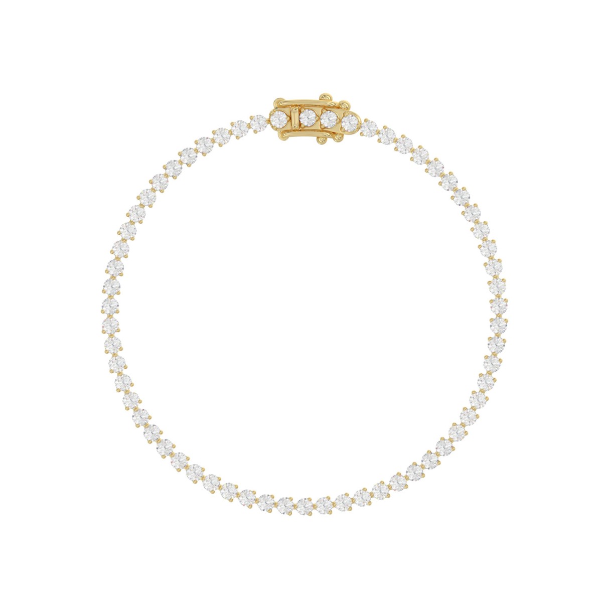 LADIES BRACELET 3CT ROUND DIAMOND 14K YELLOW GOLD