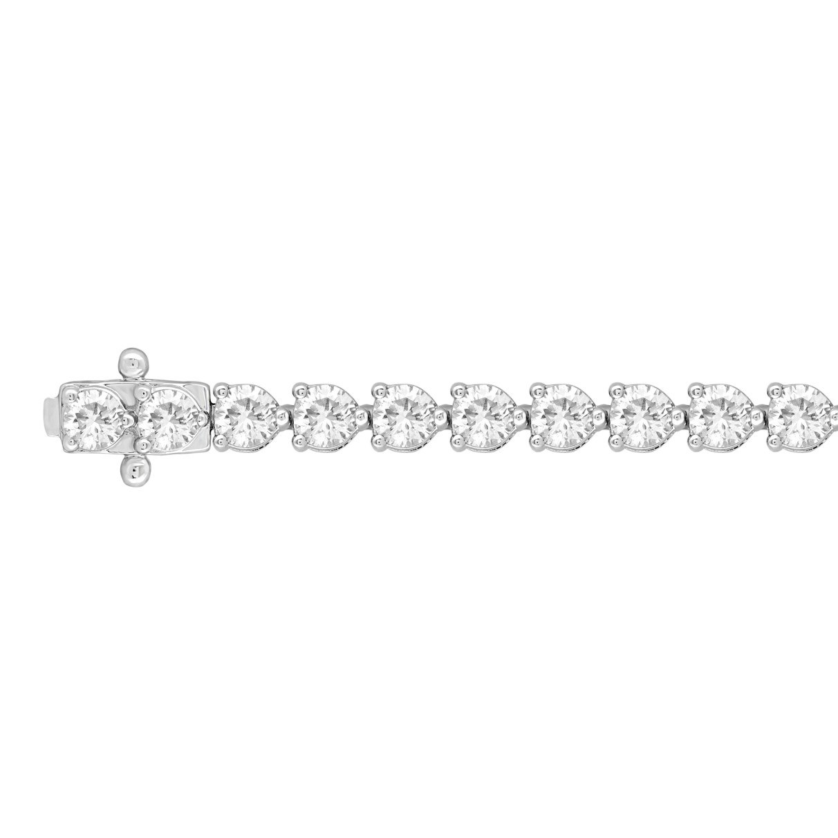 LADIES BRACELET 5CT ROUND DIAMOND 14K WHITE GOLD