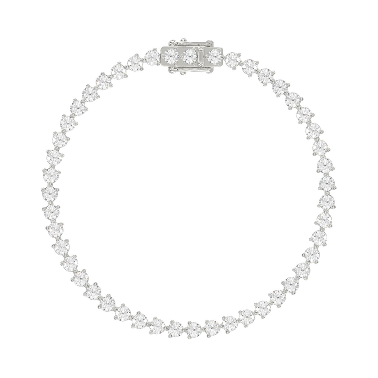 LADIES BRACELET 5CT ROUND DIAMOND 14K WHITE GOLD