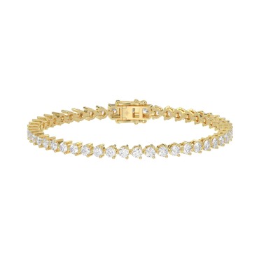 LADIES BRACELET 5CT ROUND DIAMOND 14K YELLOW GOLD