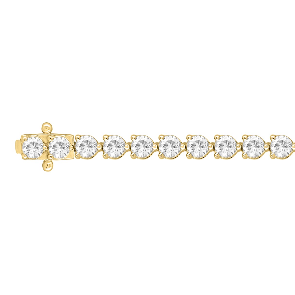 LADIES BRACELET 5CT ROUND DIAMOND 14K YELLOW GOLD