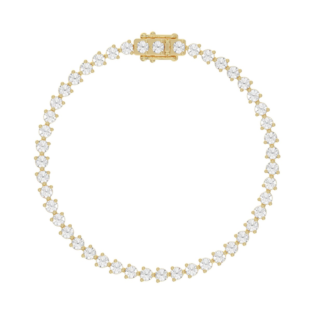 LADIES BRACELET 5CT ROUND DIAMOND 14K YELLOW GOLD