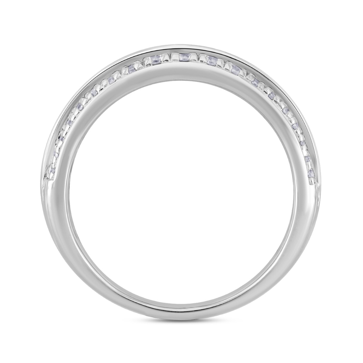 14K WHITE GOLD 3/4CT ROUND DIAMOND MEN'S BAND