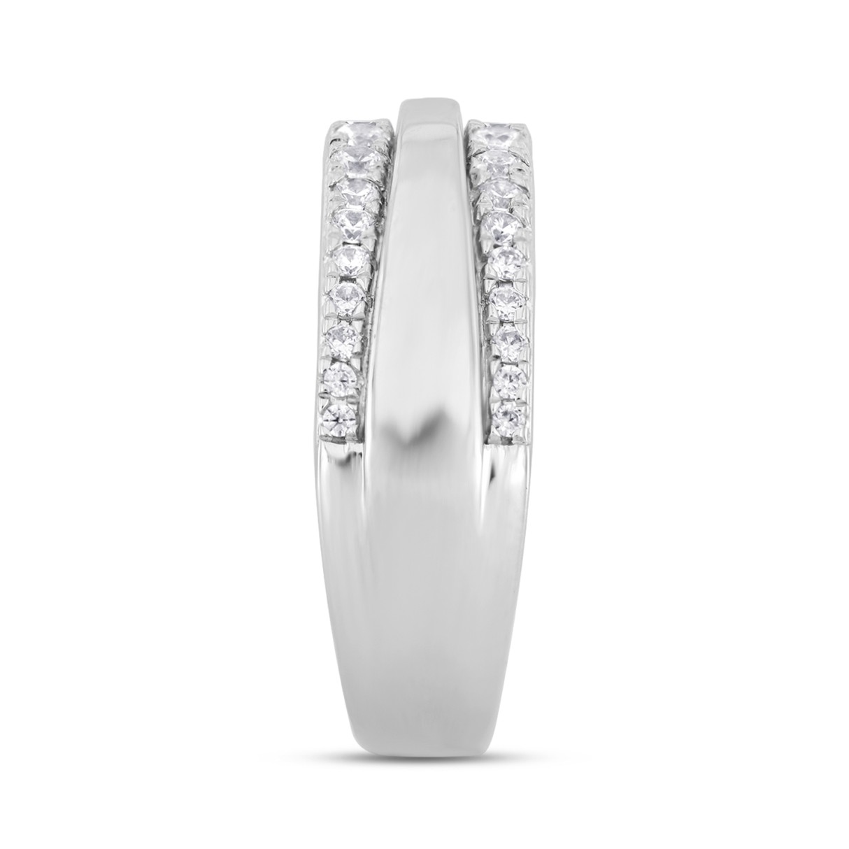 14K WHITE GOLD 3/4CT ROUND DIAMOND MEN'S BAND