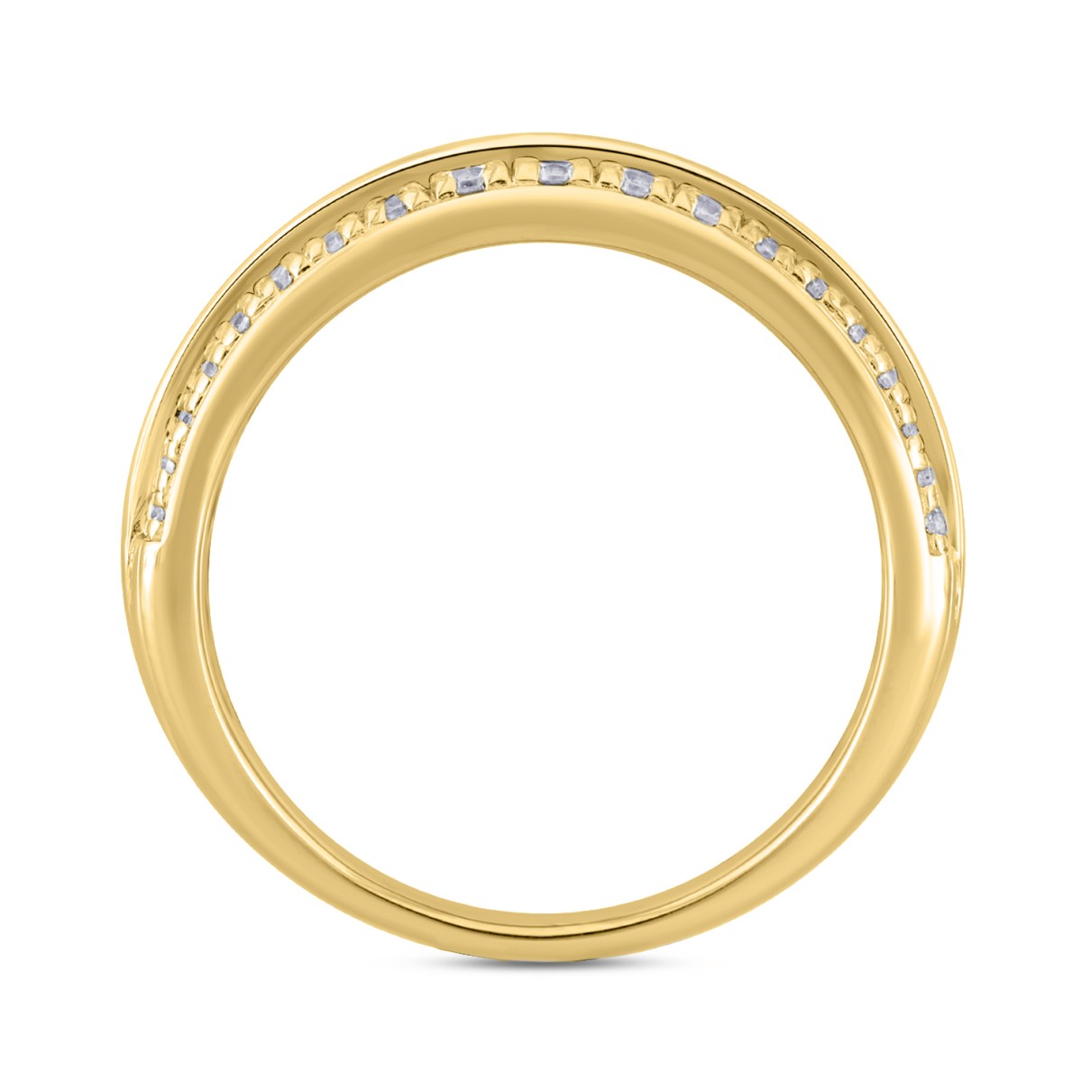 14K YELLOW GOLD 3/4CT ROUND DIAMOND MEN'S BAND