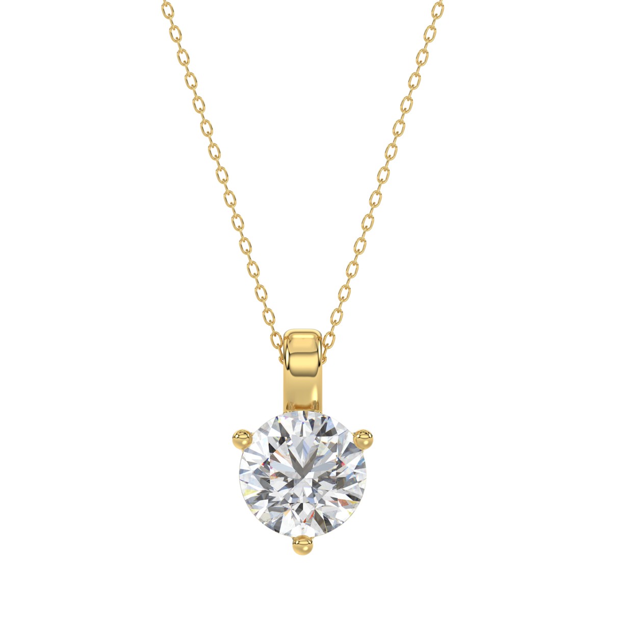 14K YELLOW GOLD 1 1/2CT ROUND DIAMOND LADIES SOLIT...