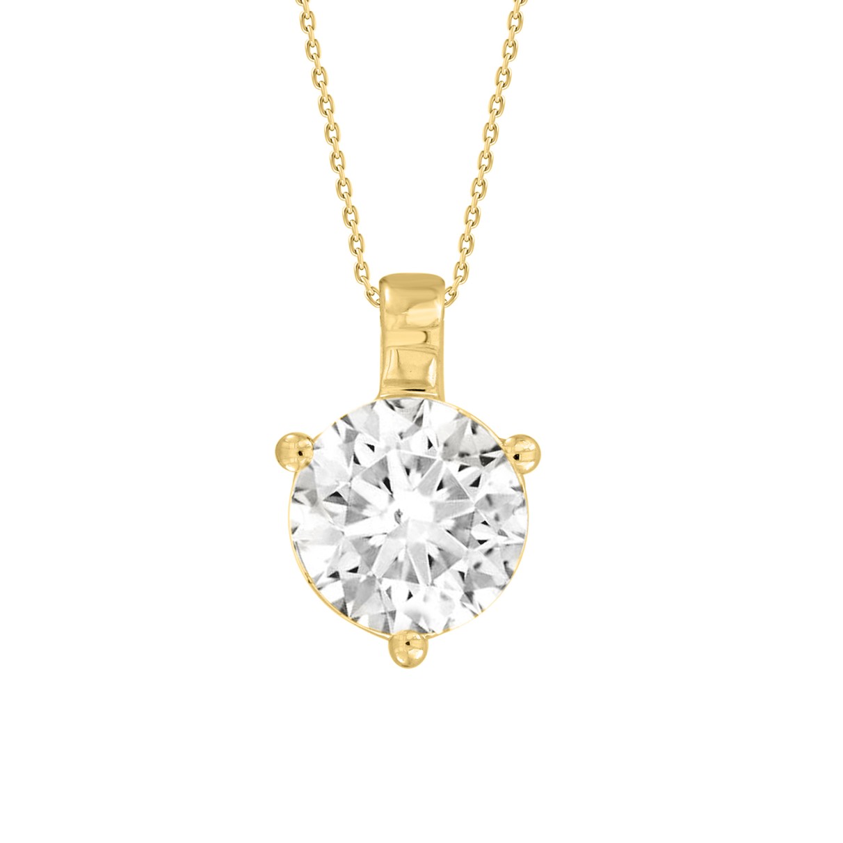 14K YELLOW GOLD 2 1/2CT ROUND DIAMOND LADIES SOLIT...