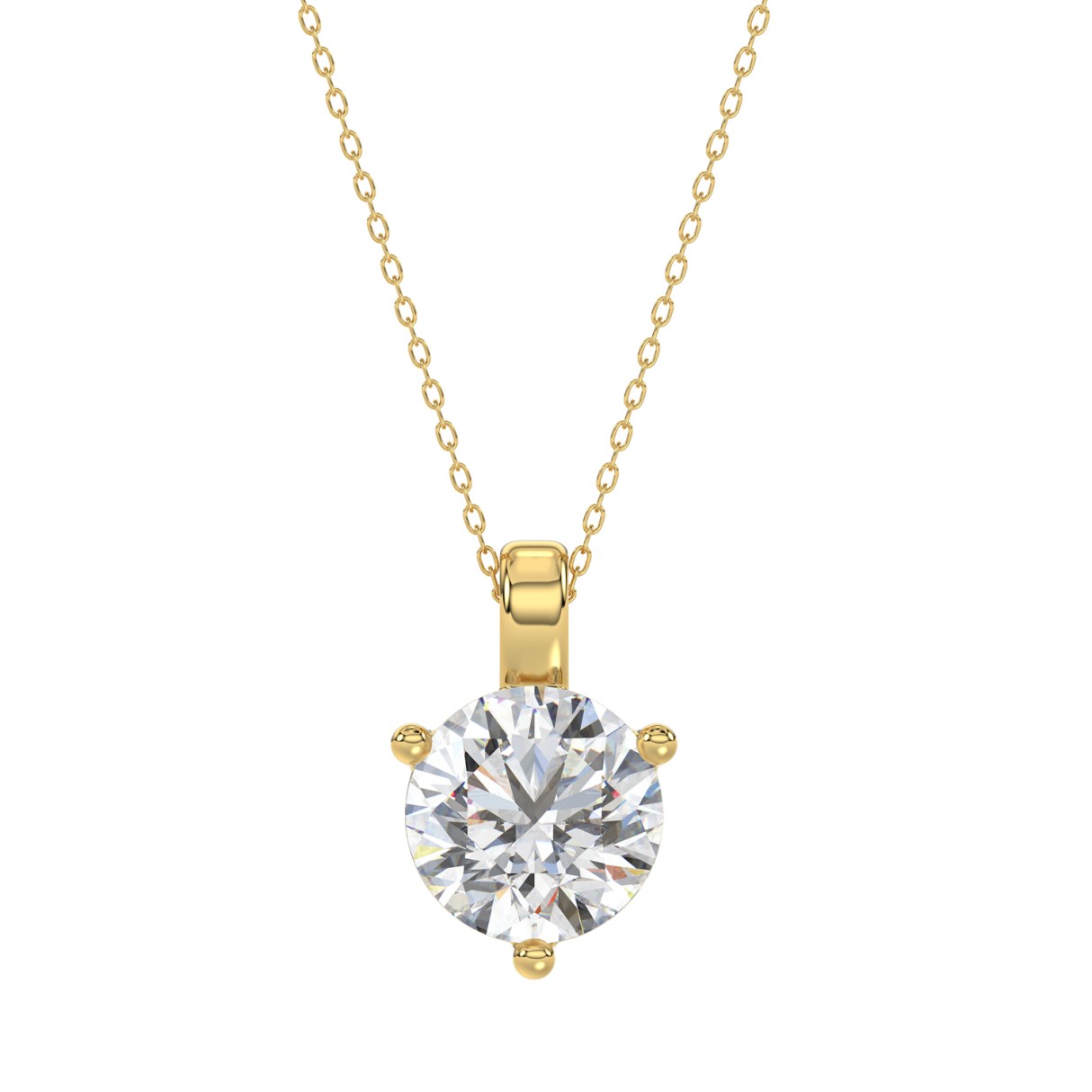 14K YELLOW GOLD 2 1/2CT ROUND DIAMOND LADIES SOLIT...