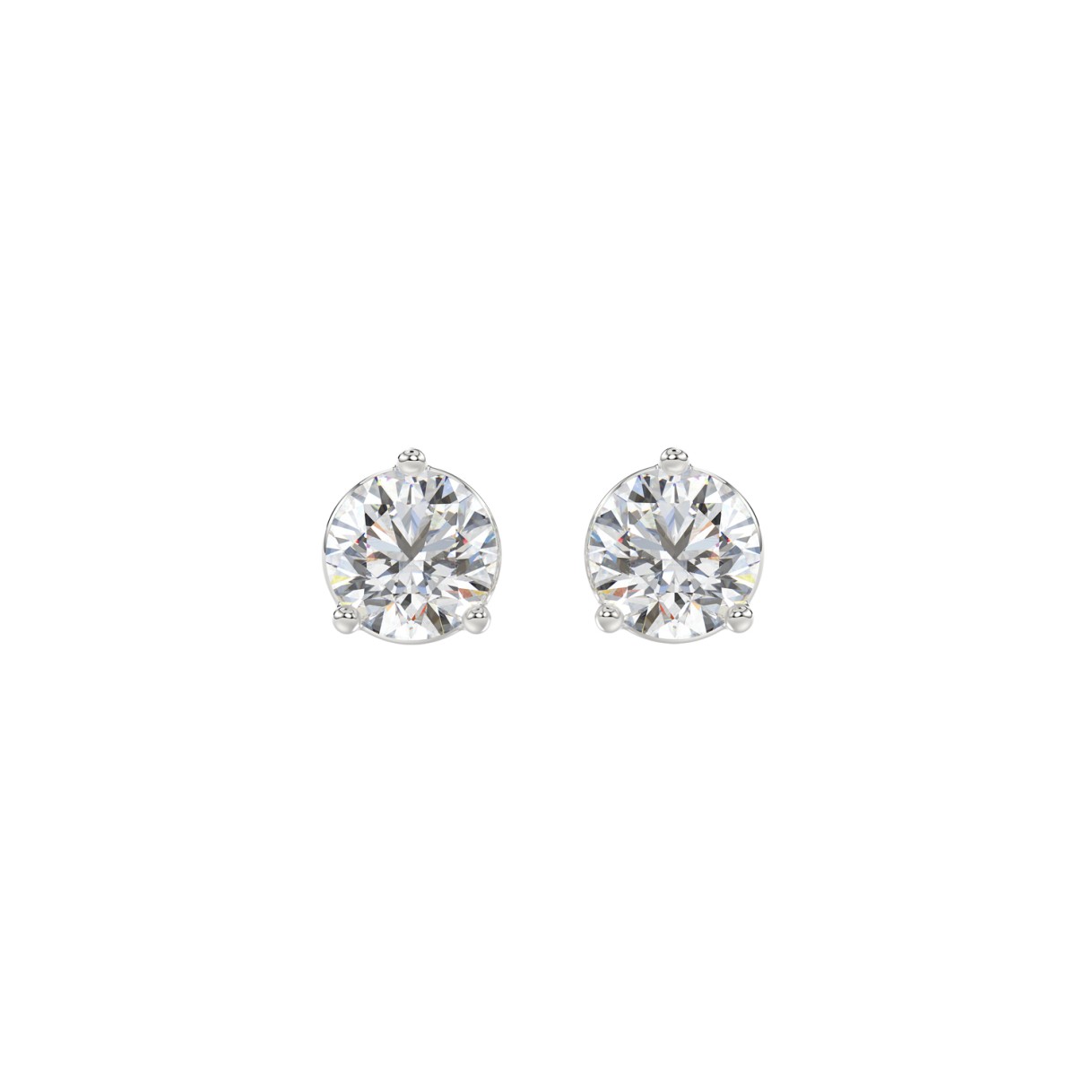 LADIES SOLITAIRE EARRINGS 1 1/2CT ROUND DIAMOND 14...