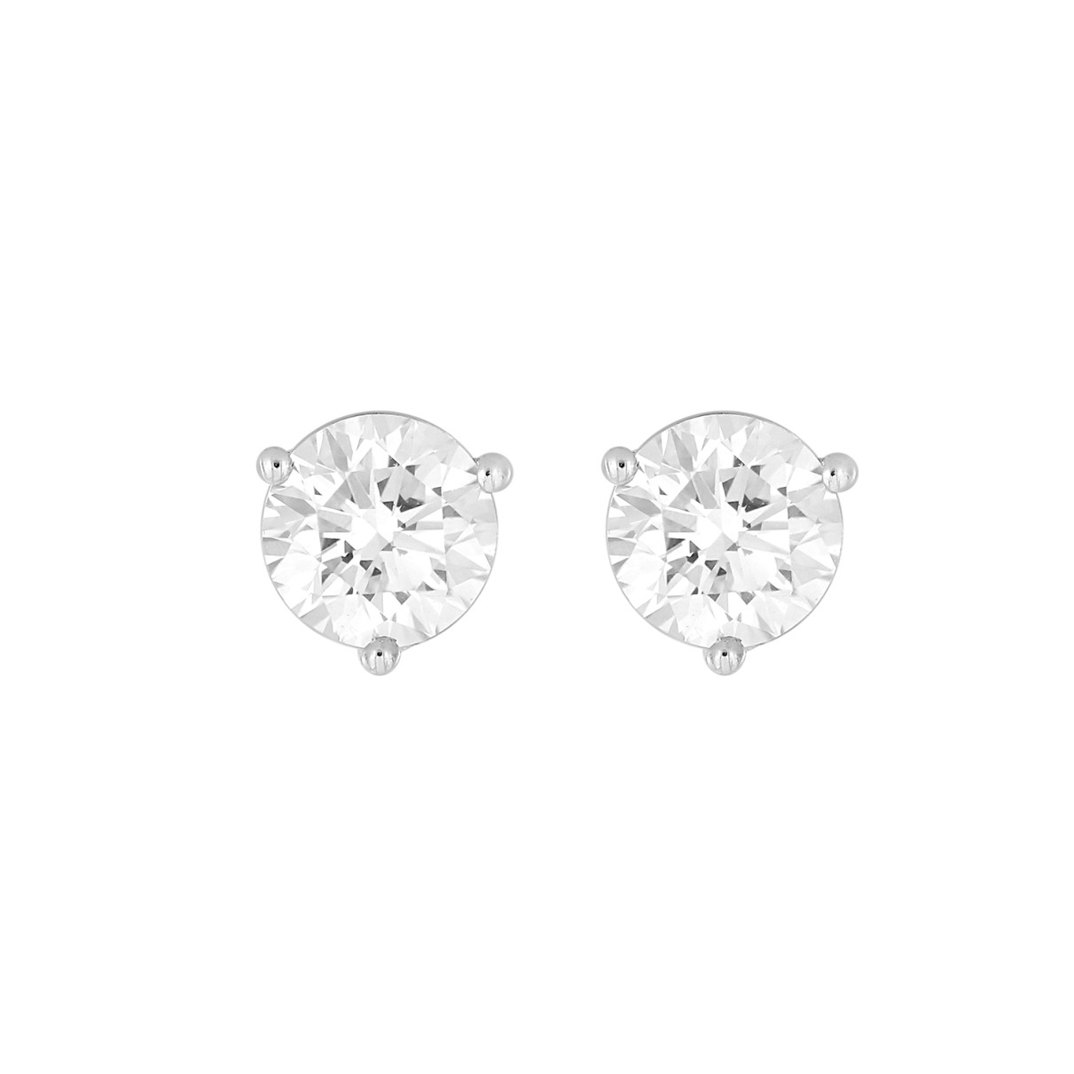 14K WHITE GOLD 2CT ROUND DIAMOND LADIES SOLITAIRE EARRINGS 