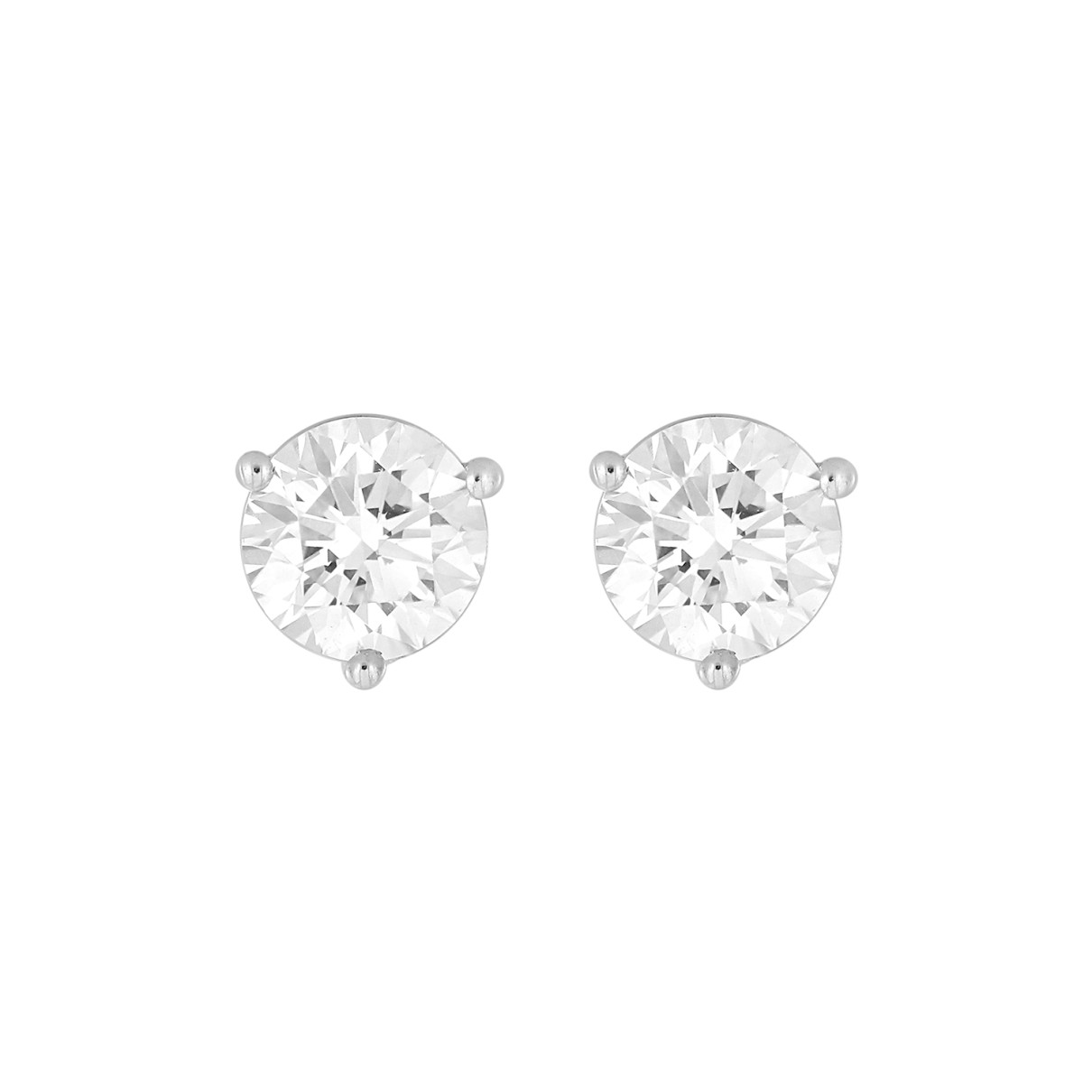 LADIES SOLITAIRE EARRINGS 2 1/2CT ROUND DIAMOND 14...