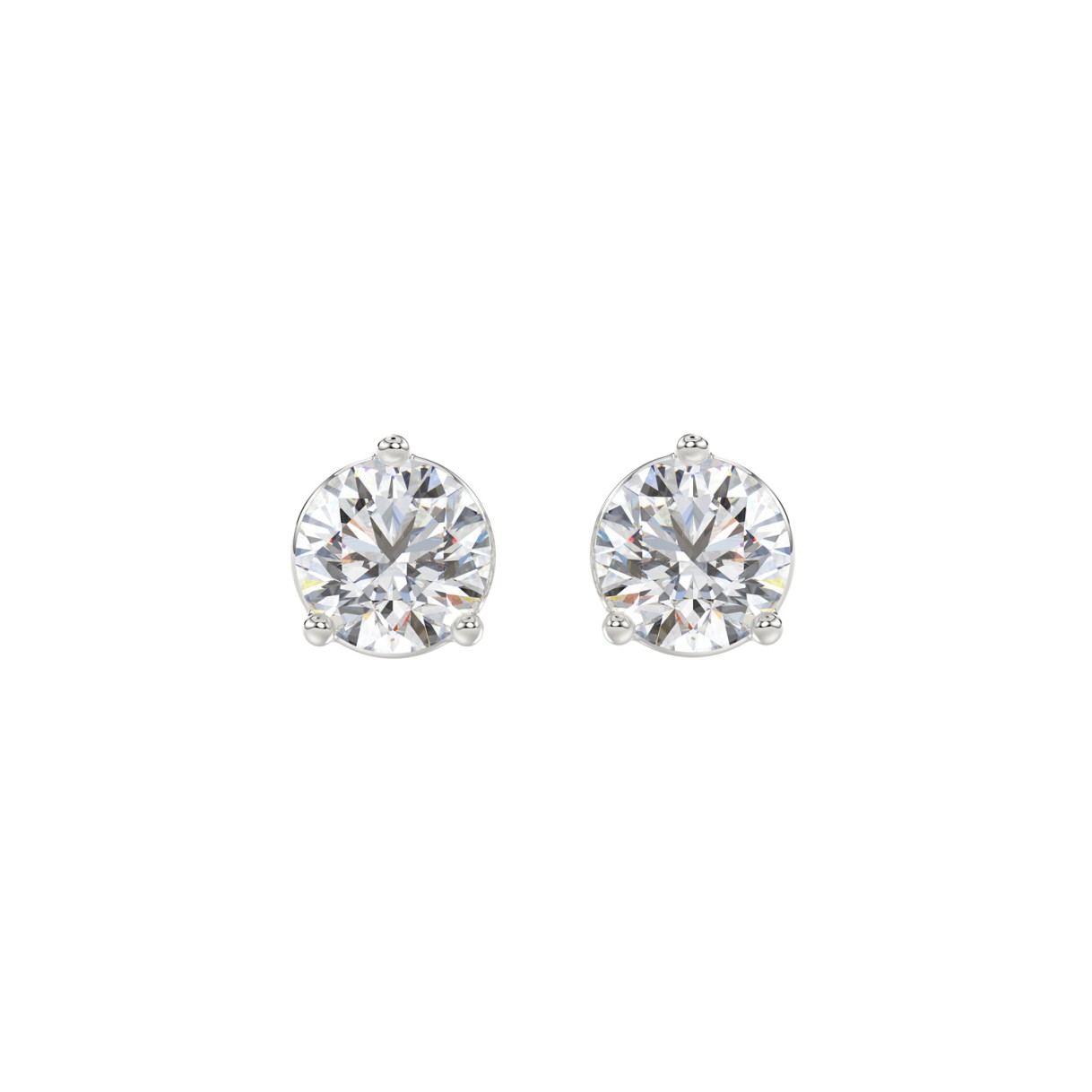 LADIES SOLITAIRE EARRINGS 2 1/2CT ROUND DIAMOND 14...