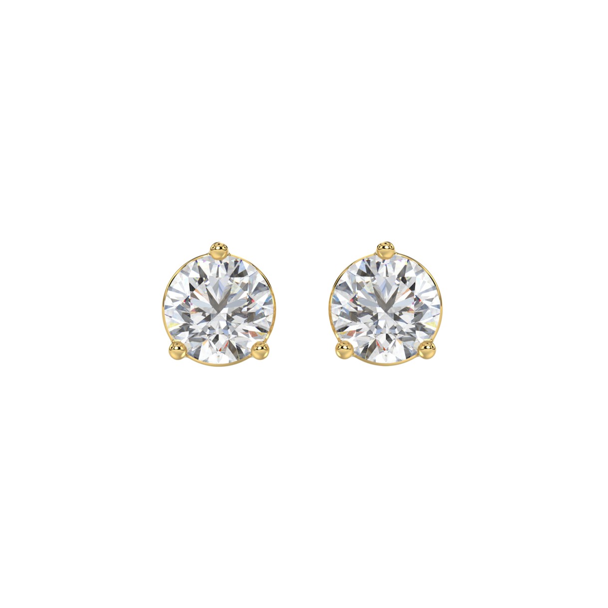 LADIES SOLITAIRE EARRINGS 2 1/2CT ROUND DIAMOND 14...