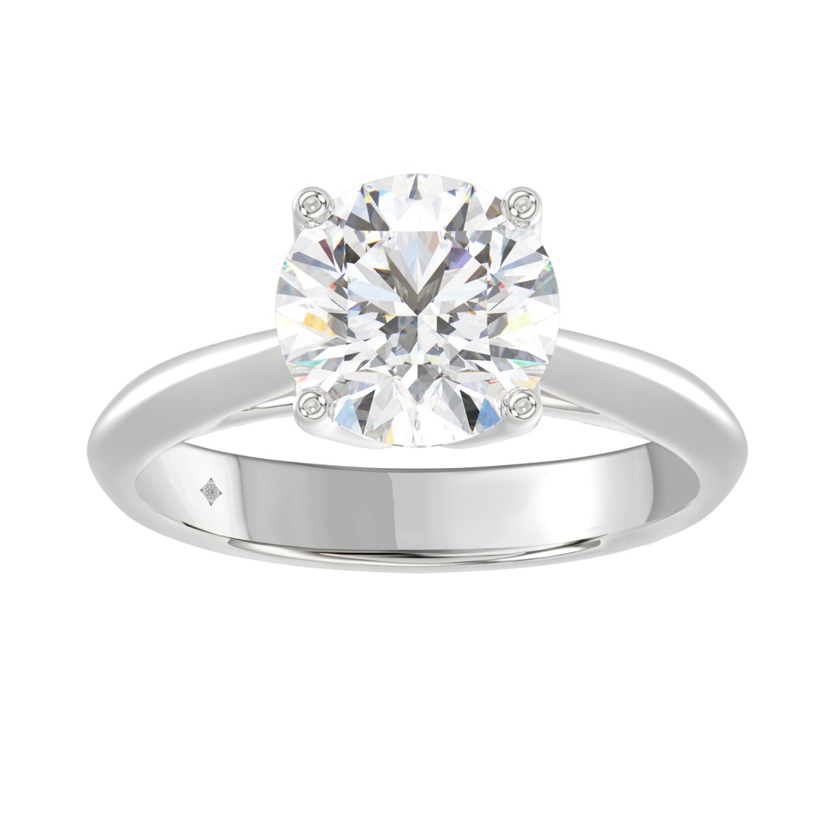 14K WHITE GOLD 2 1/2CT ROUND DIAMOND LADIES SOLITAIRE RING