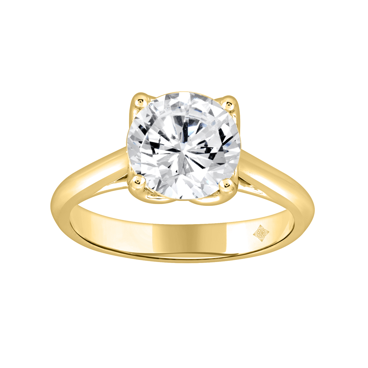 14K YELLOW GOLD 2 1/2CT ROUND DIAMOND LADIES SOLIT...