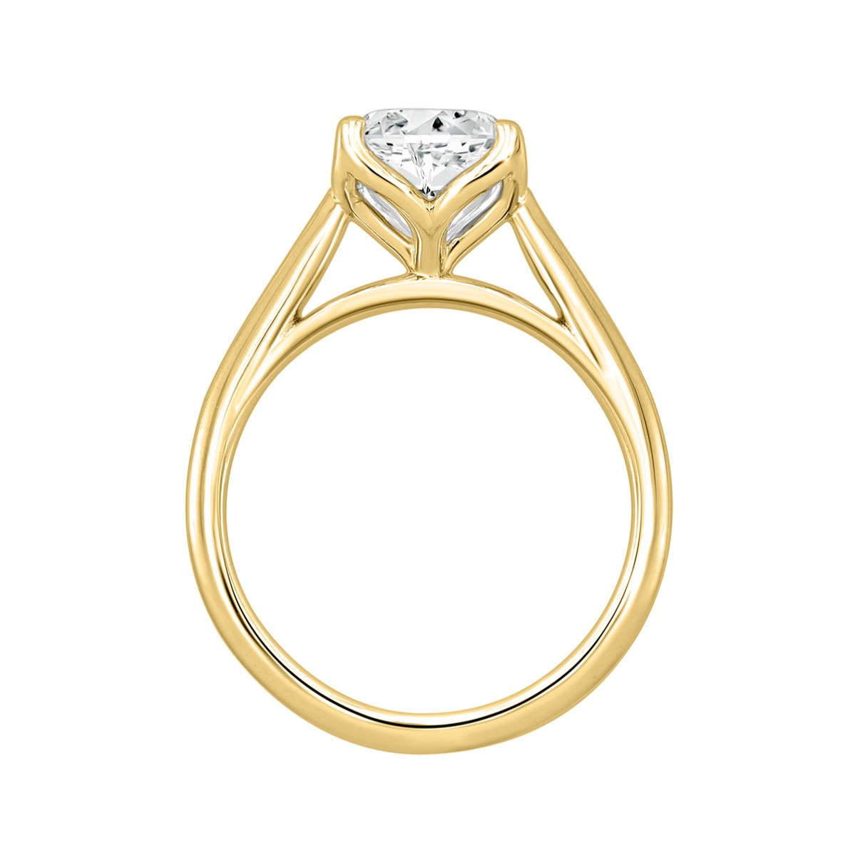 14K YELLOW GOLD 2 1/2CT ROUND DIAMOND LADIES SOLITAIRE RING