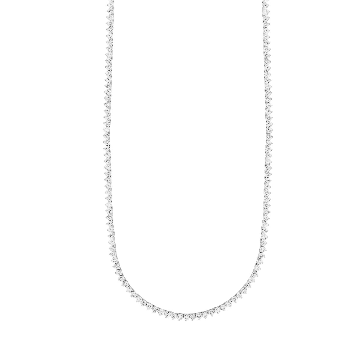 LADIES NECKLACE 9CT ROUND DIAMOND 14K WHITE GOLD