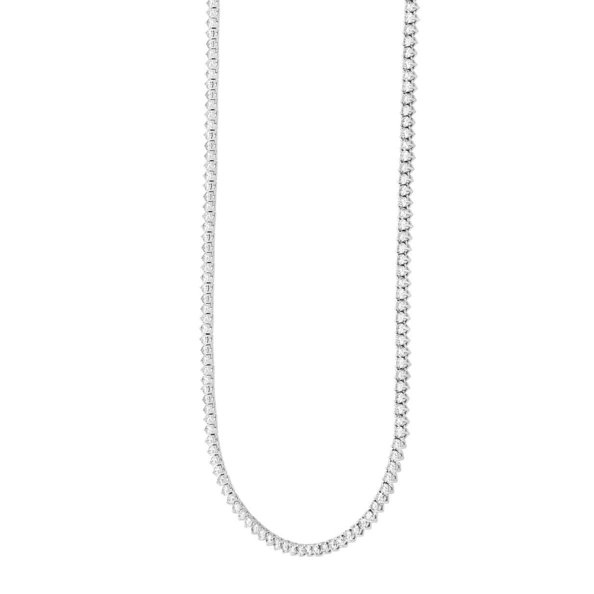 LADIES NECKLACE 9CT ROUND DIAMOND 14K WHITE GOLD