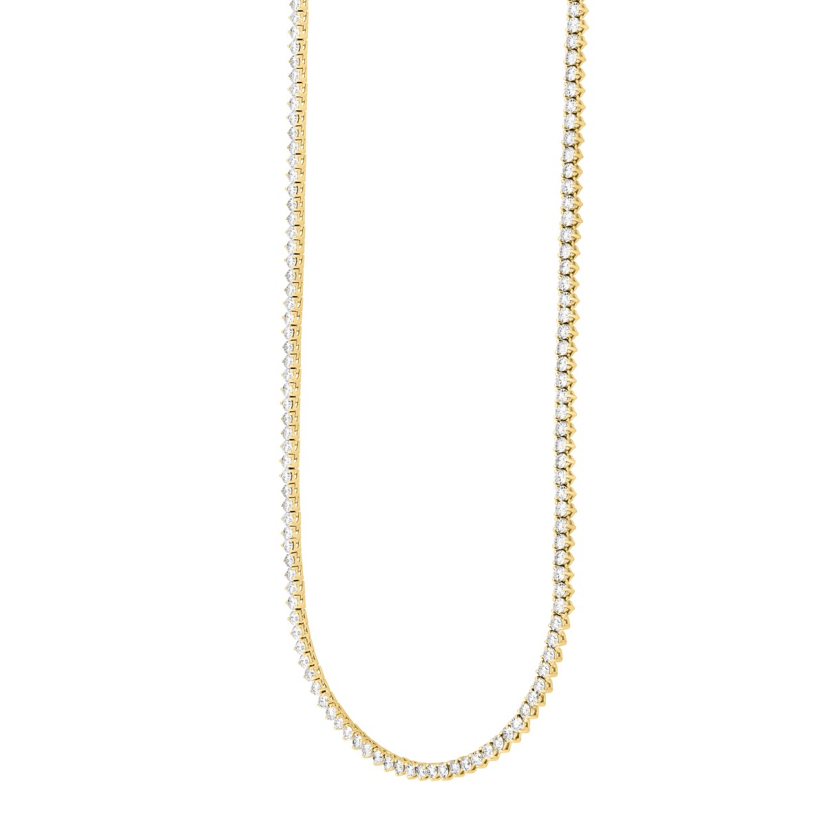 LADIES NECKLACE 9CT ROUND DIAMOND 14K YELLOW GOLD