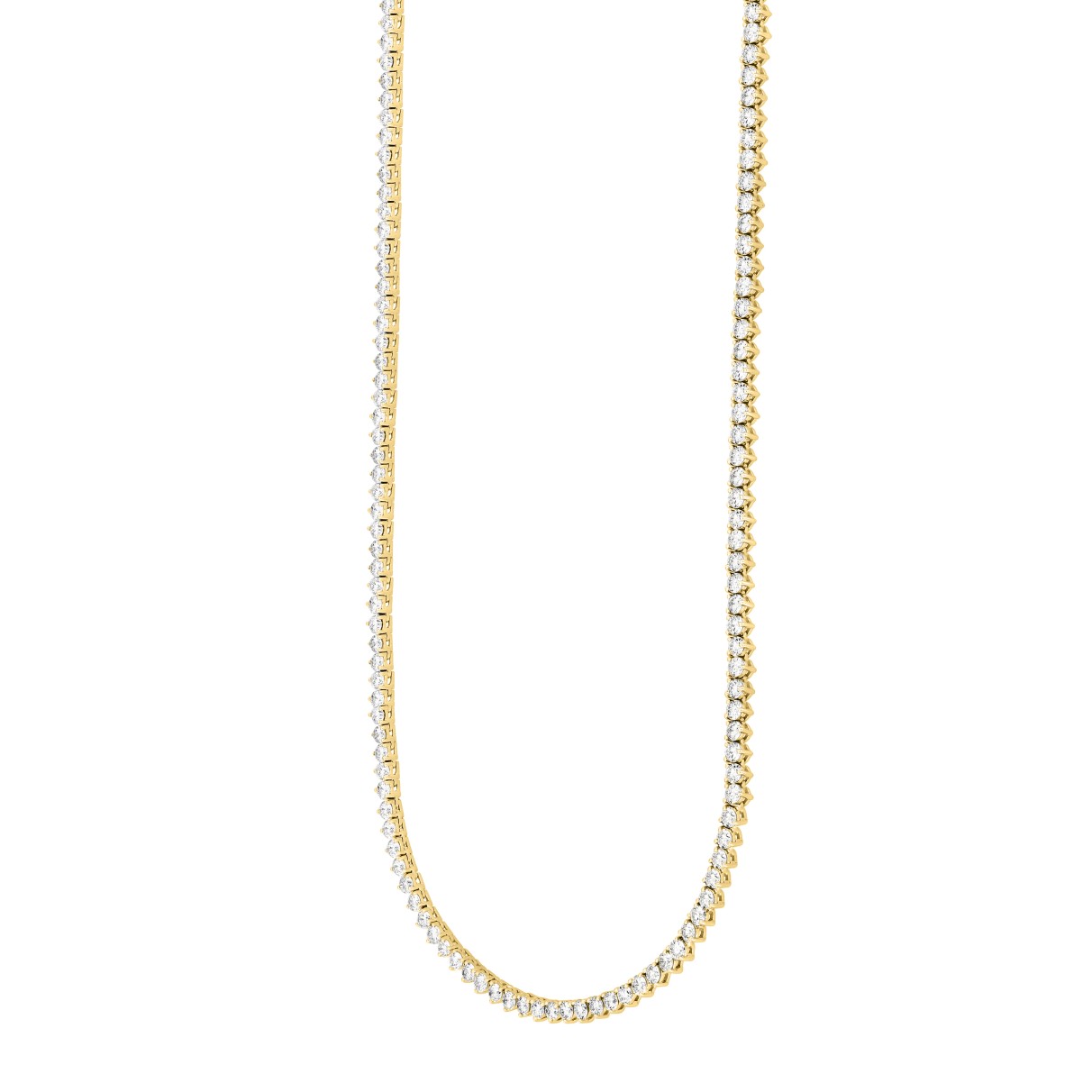 LADIES NECKLACE 9CT ROUND DIAMOND 14K YELLOW GOLD