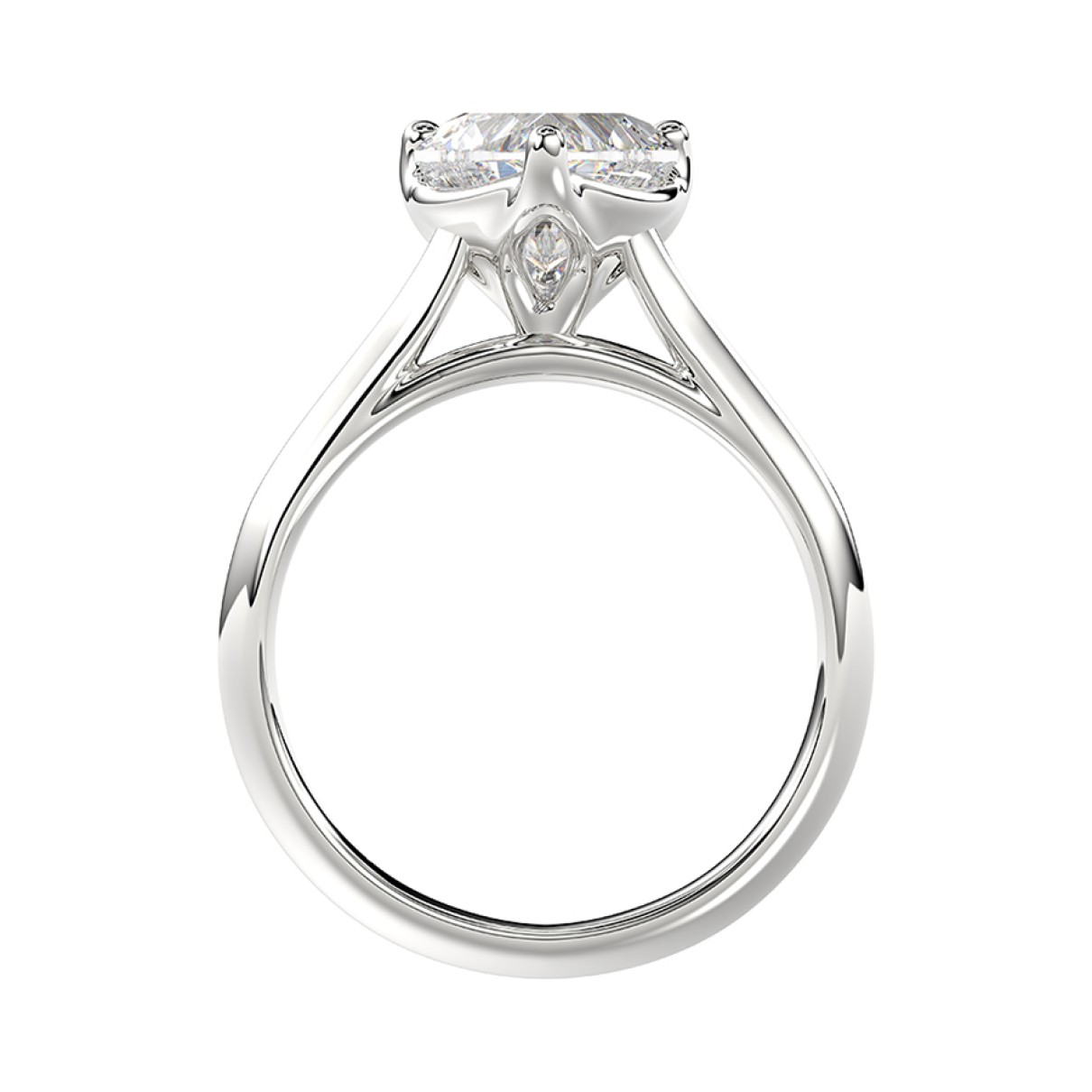 14K WHITE GOLD 1CT HEART DIAMOND LADIES SOLITAIRE RING