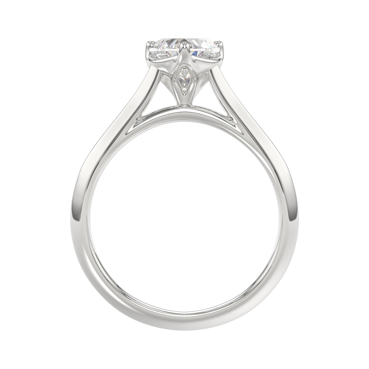 14K WHITE GOLD 1CT HEART DIAMOND LADIES SOLITAIRE RING