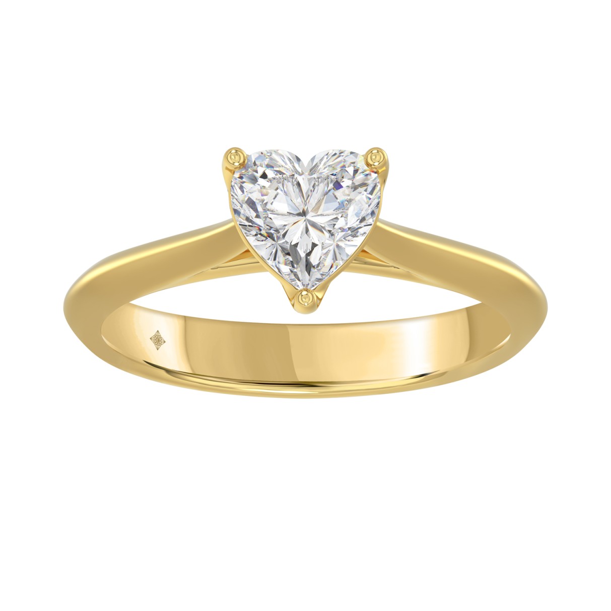 14K YELLOW GOLD 1CT HEART DIAMOND LADIES SOLITAIRE...