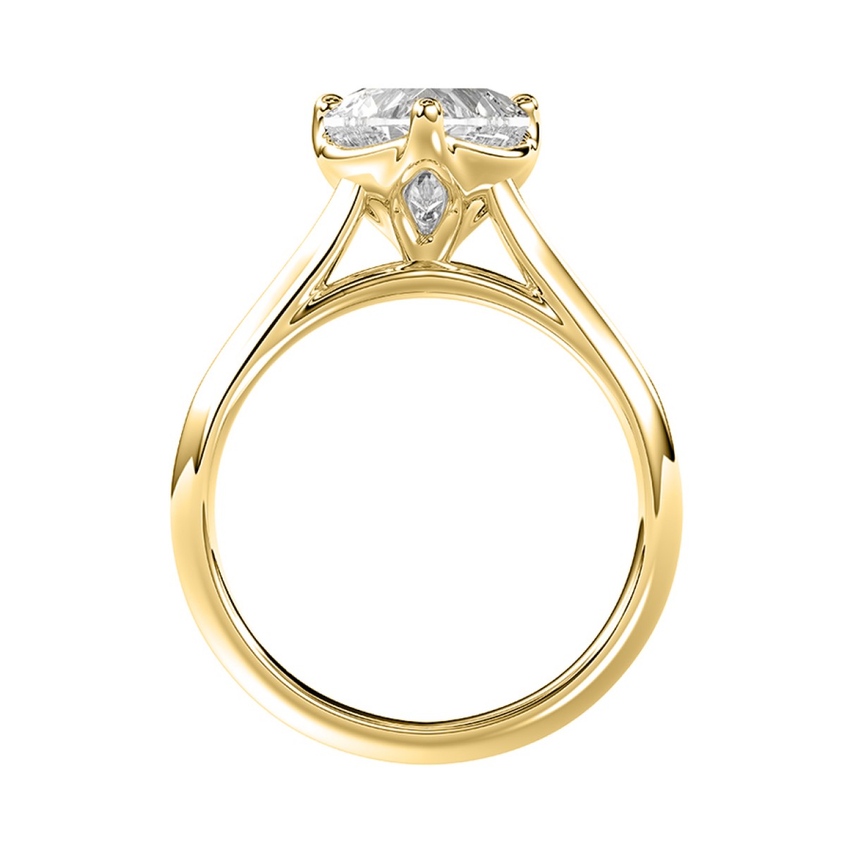 14K YELLOW GOLD 1CT HEART DIAMOND LADIES SOLITAIRE RING