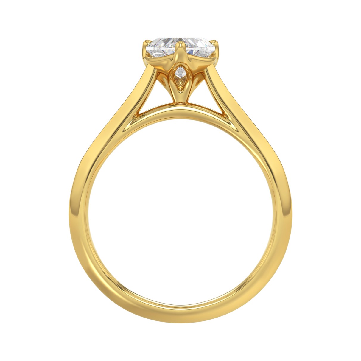 14K YELLOW GOLD 1CT HEART DIAMOND LADIES SOLITAIRE RING