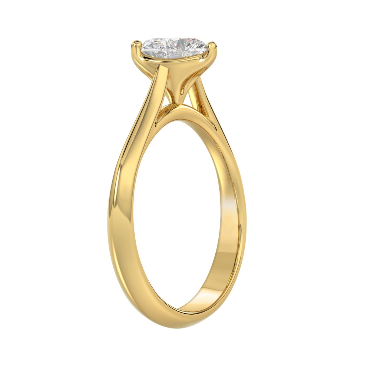 14K YELLOW GOLD 1CT HEART DIAMOND LADIES SOLITAIRE RING