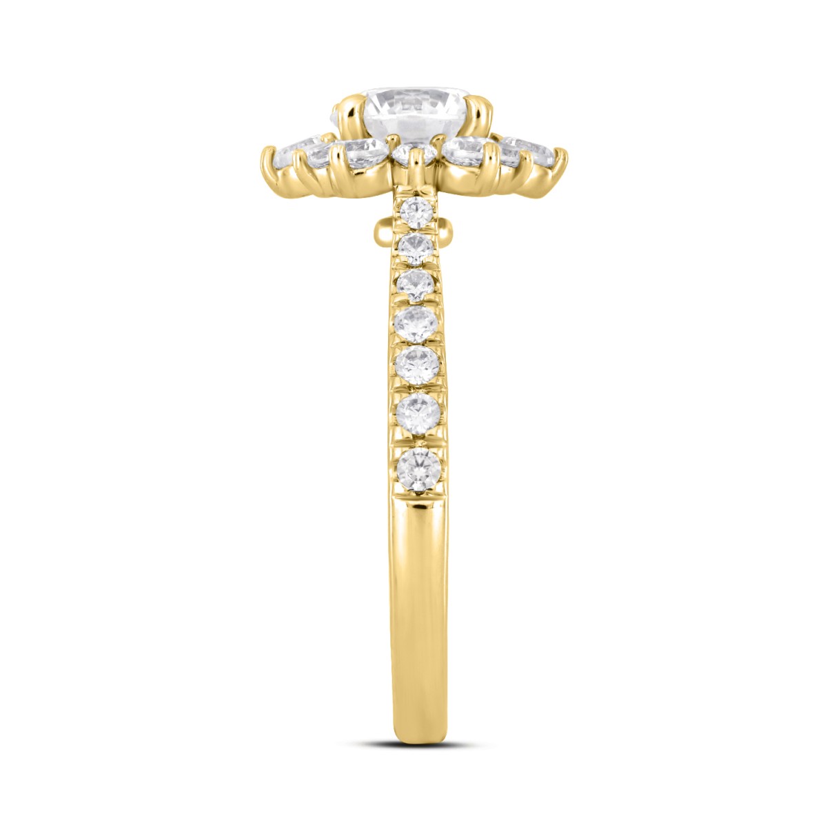 LADIES RING 1 3/4CT ROUND DIAMOND 14K YELLOW GOLD (CENTER STONE ROUND DIAMOND 1CT )