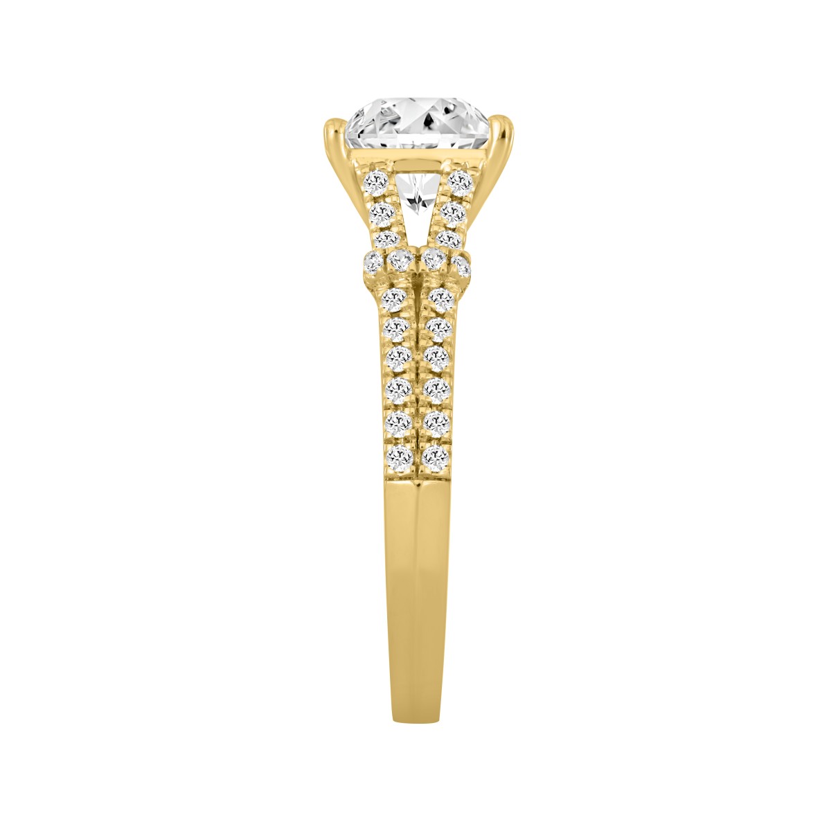 LADIES RING 1 3/4CT ROUND/PRINCESS DIAMOND 14K YELLOW GOLD (CENTER STONE PRINCESS DIAMOND 1 1/2CT )