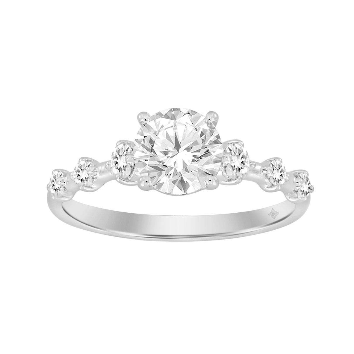 LADIES RING 1 1/4CT ROUND DIAMOND 14K WHITE GOLD (...