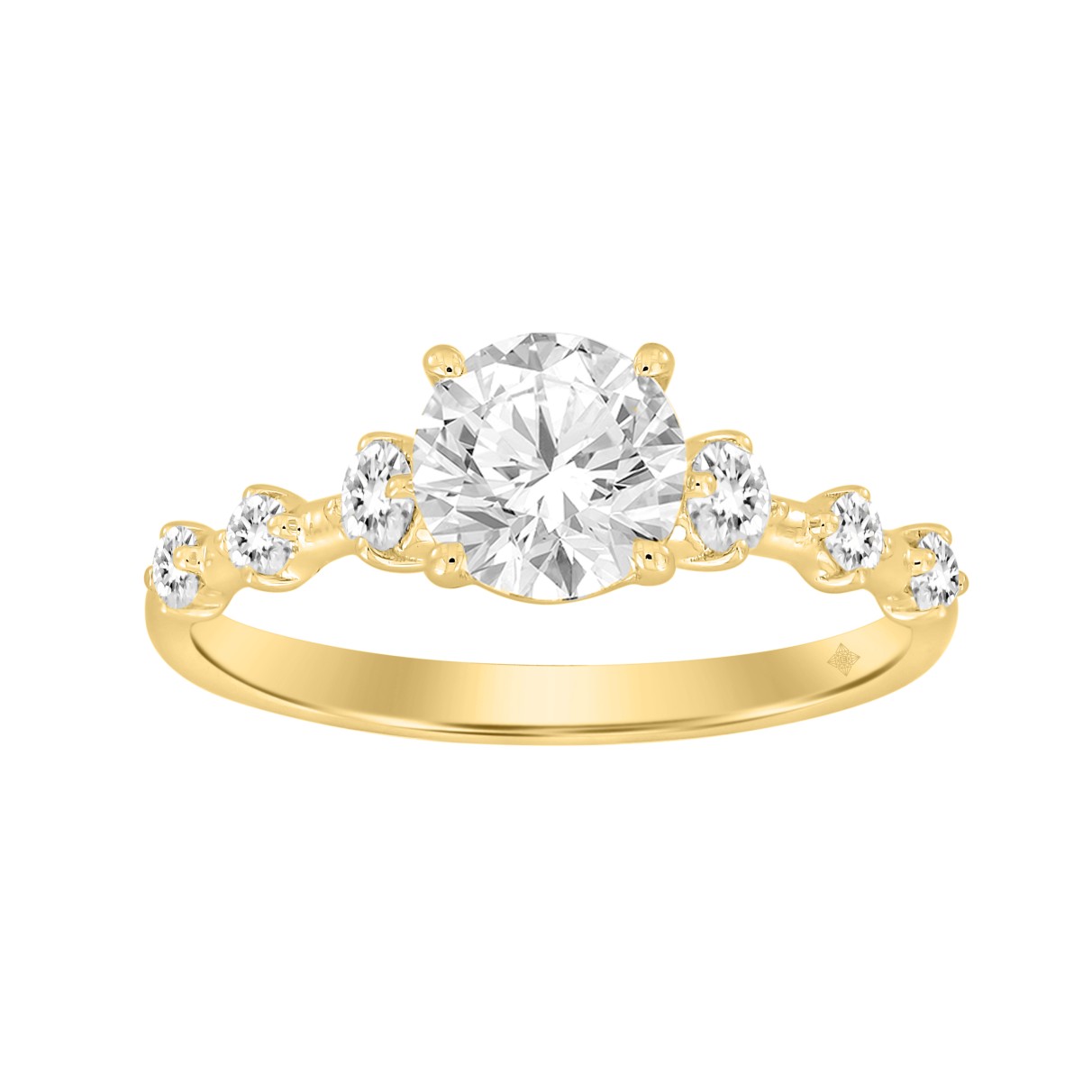 LADIES RING 1 1/4CT ROUND DIAMOND 14K YELLOW GOLD (CENTER STONE ROUND DIAMOND 1CT)