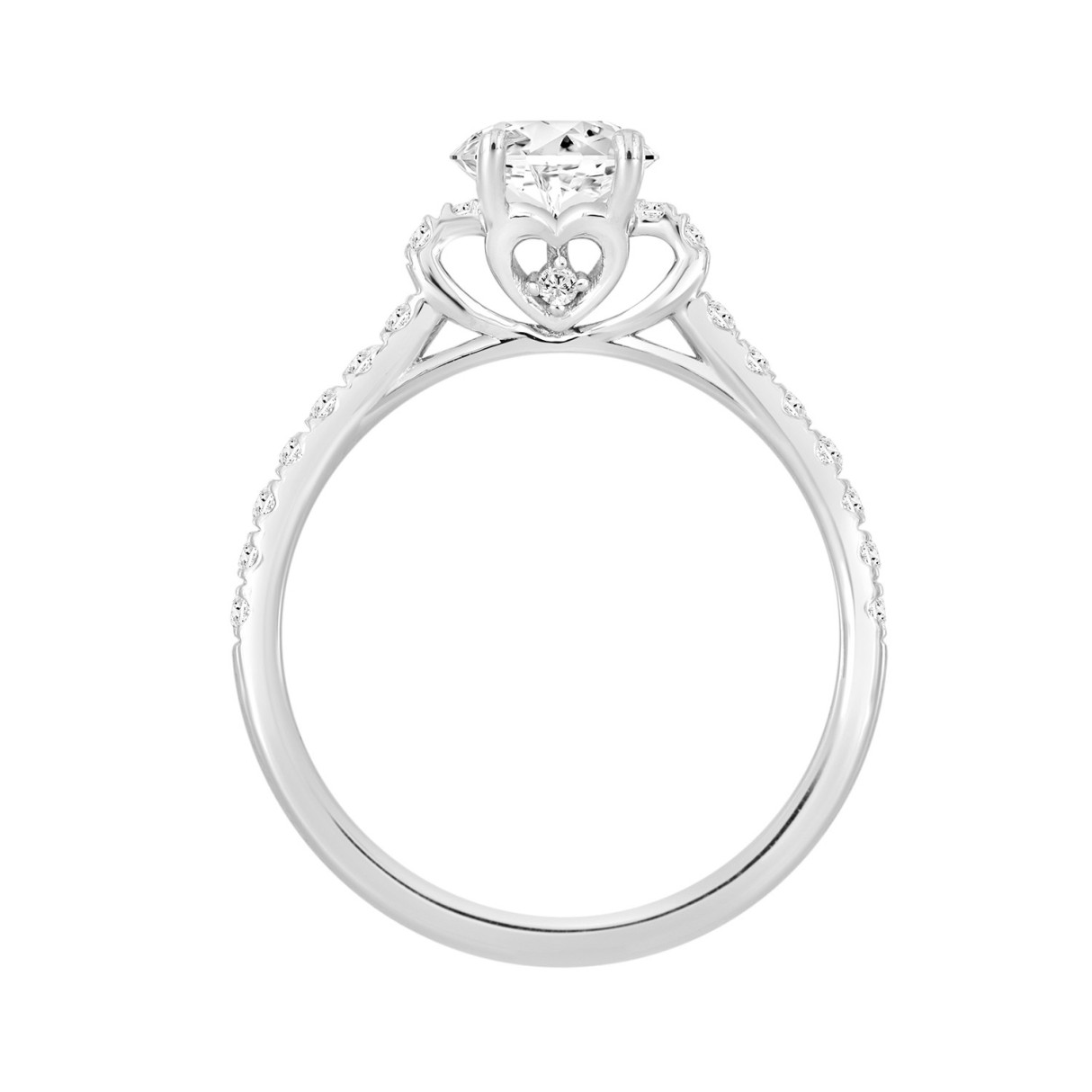 14K WHITE GOLD 1 1/2CT ROUND/OVAL DIAMOND LADIES BRIDAL SET (CENTER STONE OVAL DIAMOND 1CT)