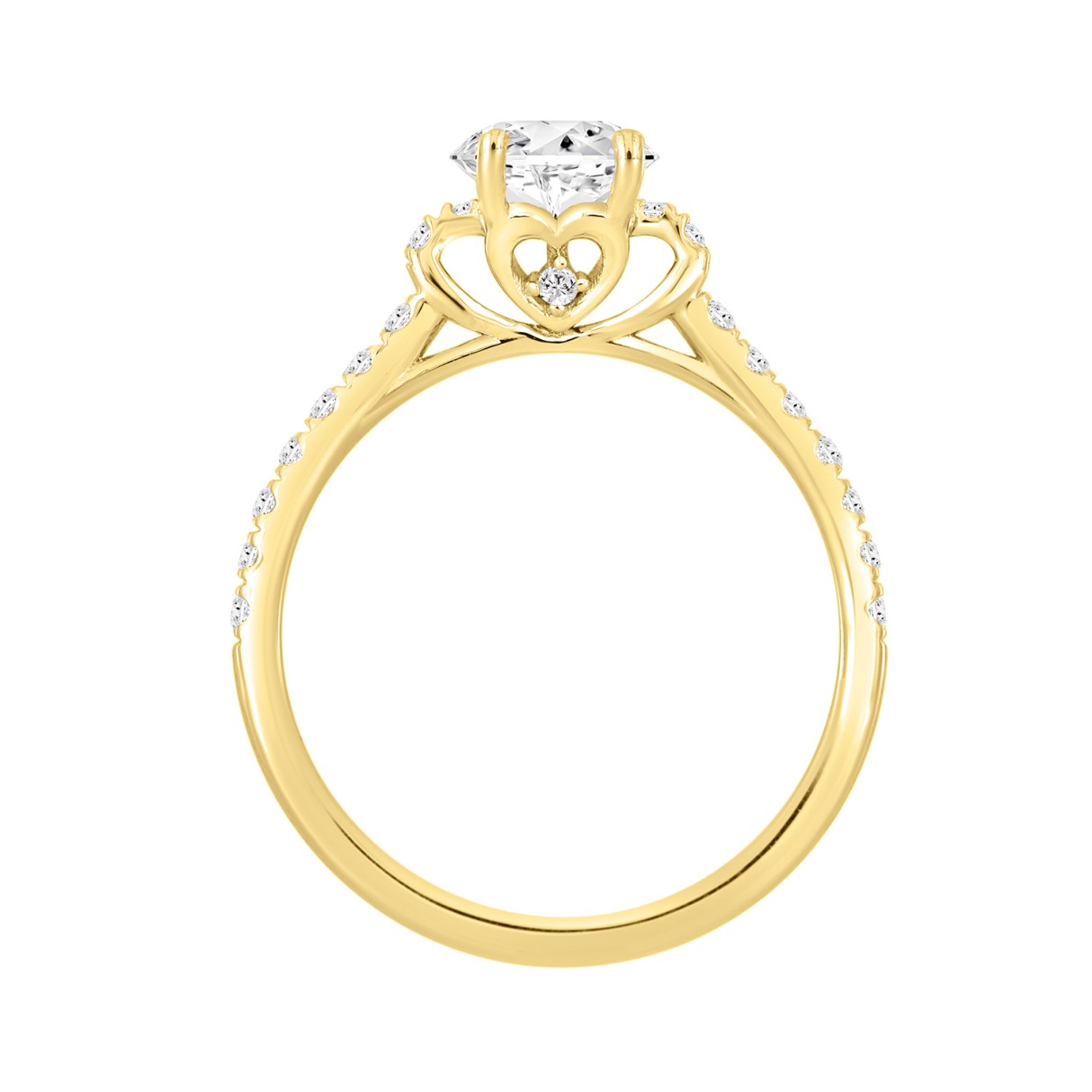 14K YELLOW GOLD 1 1/2CT ROUND/OVAL DIAMOND LADIES BRIDAL SET (CENTER STONE OVAL DIAMOND 1.00CT)