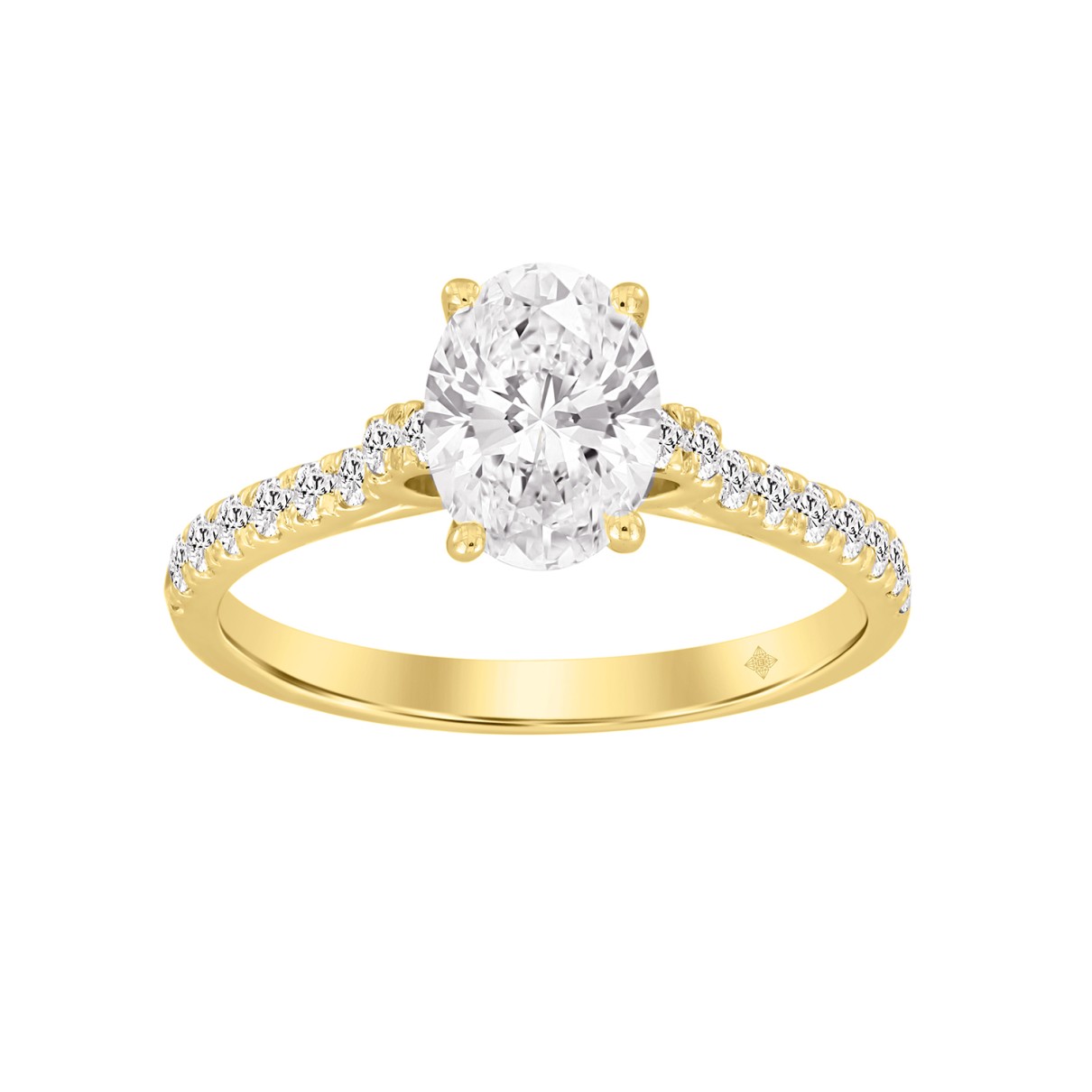 LADIES BRIDAL SET 1 1/2CT ROUND/OVAL DIAMOND 14K YELLOW GOLD (CENTER STONE OVAL DIAMOND 1CT)