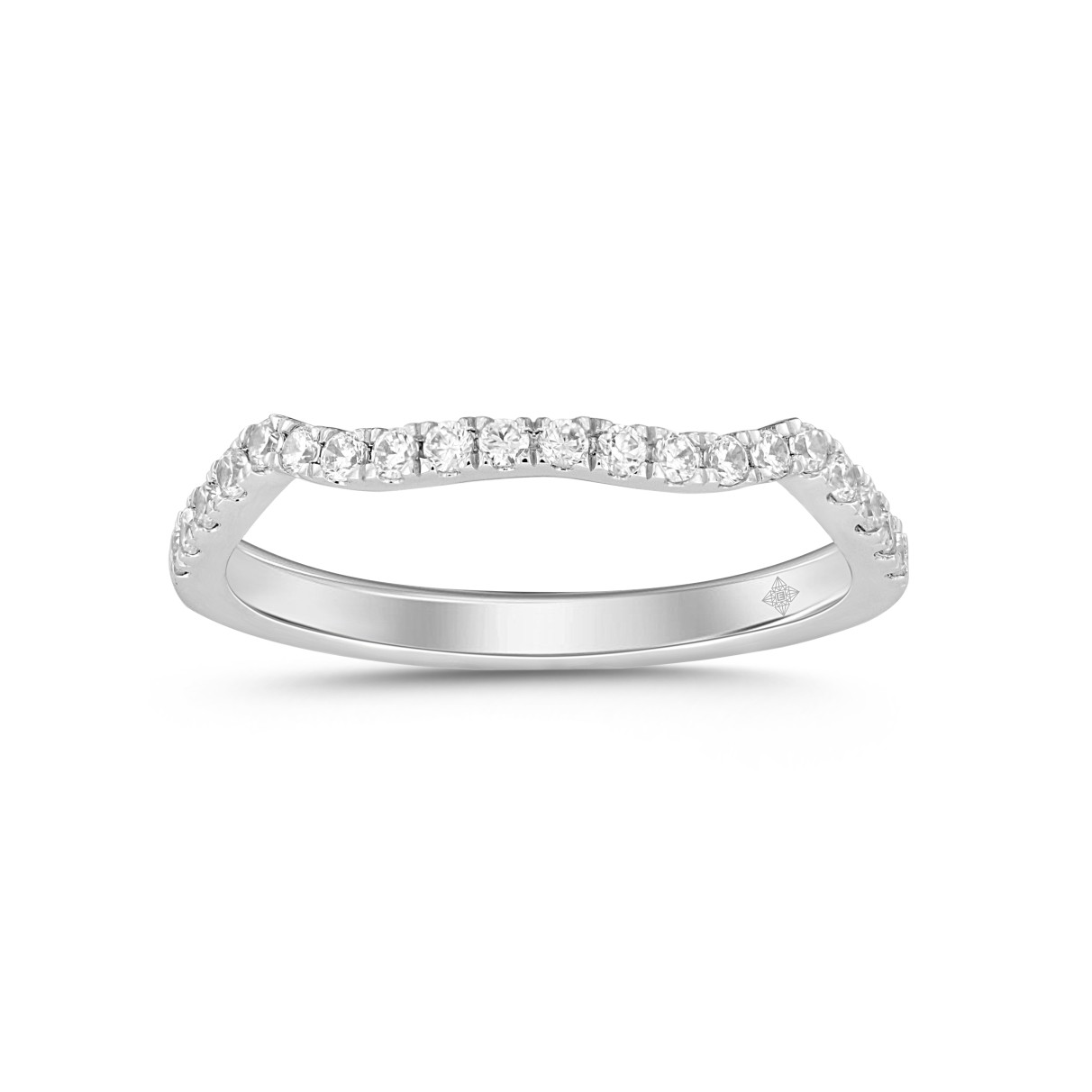 LADIES BAND 1/4CT ROUND DIAMOND 14K WHITE GOLD...