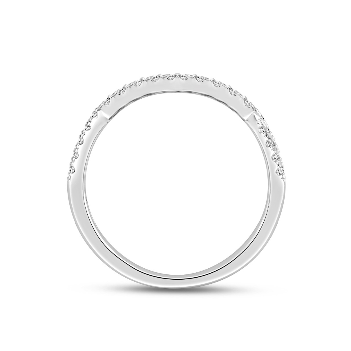 LADIES BAND 1/4CT ROUND DIAMOND 14K WHITE GOLD