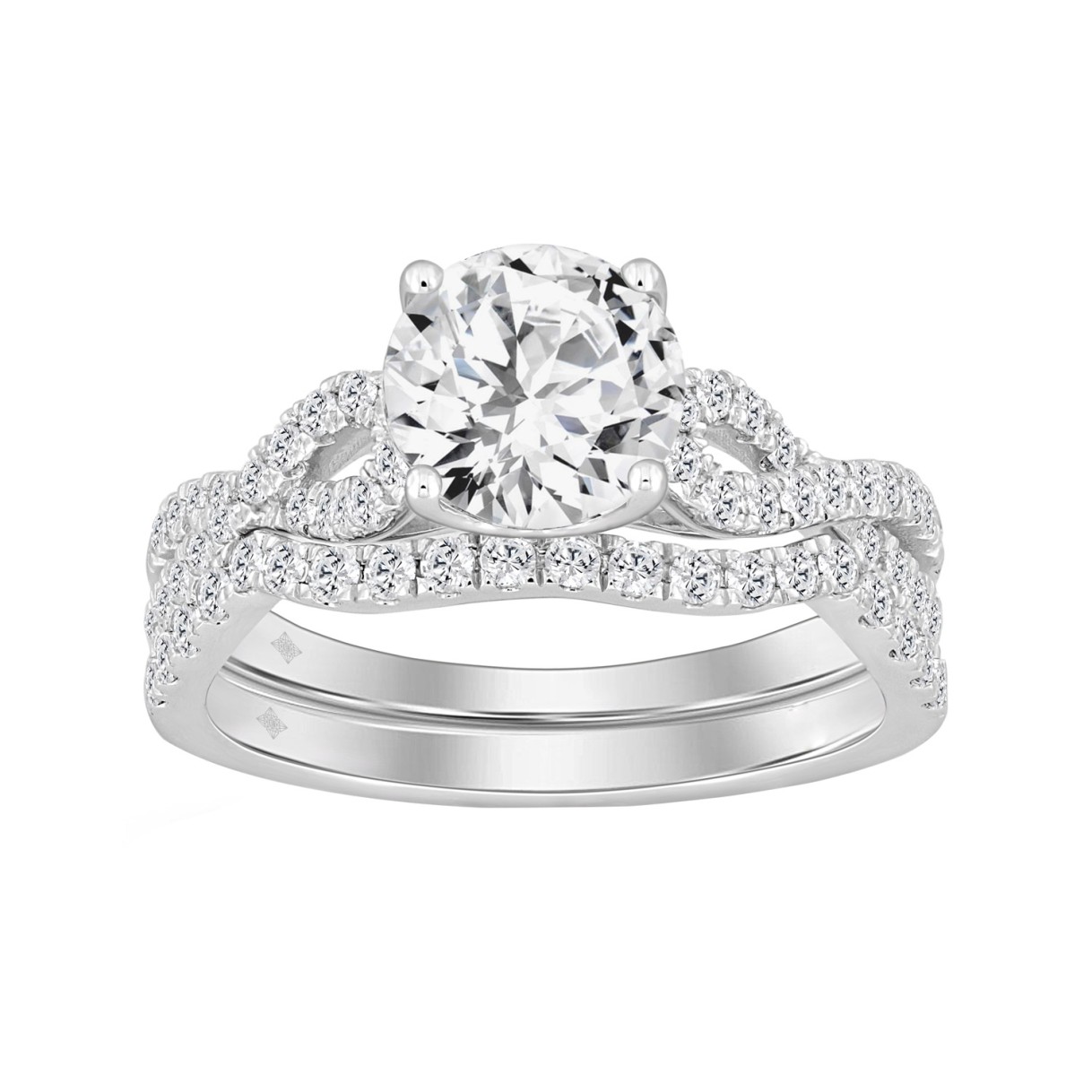 14K WHITE GOLD 2.00CT ROUND DIAMOND LADIES BRIDAL ...