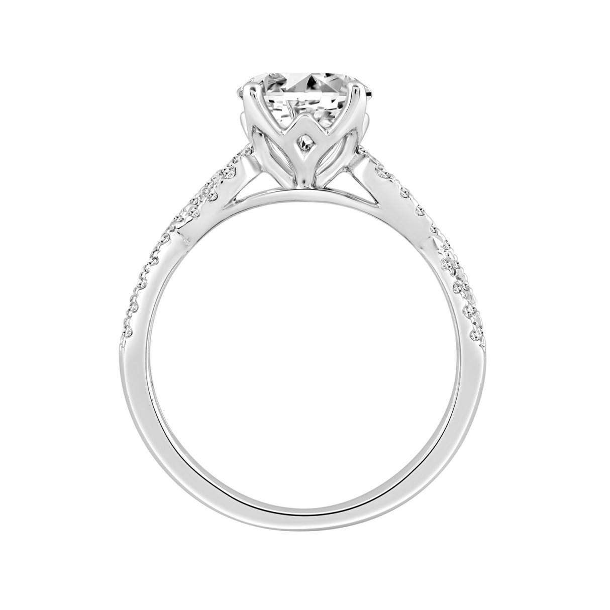 14K WHITE GOLD 2.00CT ROUND DIAMOND LADIES BRIDAL SET (CENTER STONE ROUND DIAMOND 1 1/2CT)