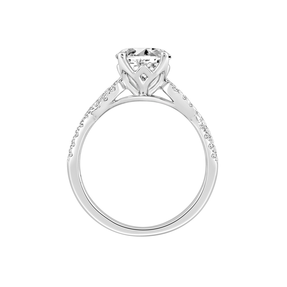 LADIES RING 1 3/4CT ROUND DIAMOND 14K WHITE GOLD (CENTER STONE ROUND DIAMOND 1 1/2CT )