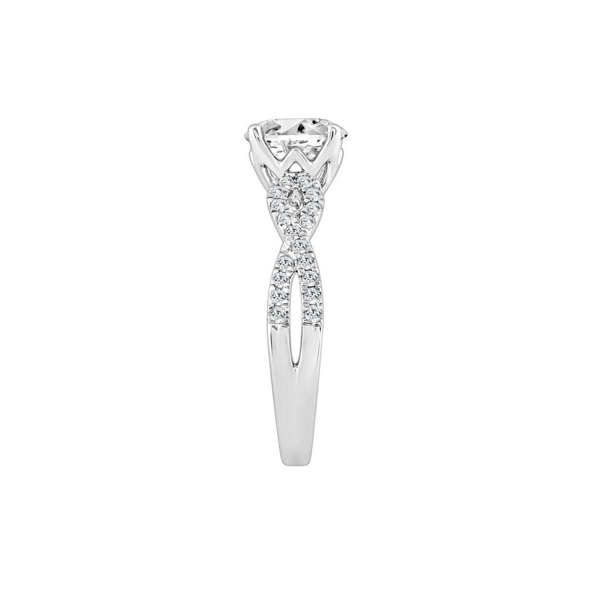 LADIES RING 1 3/4CT ROUND DIAMOND 14K WHITE GOLD (CENTER STONE ROUND DIAMOND 1 1/2CT )