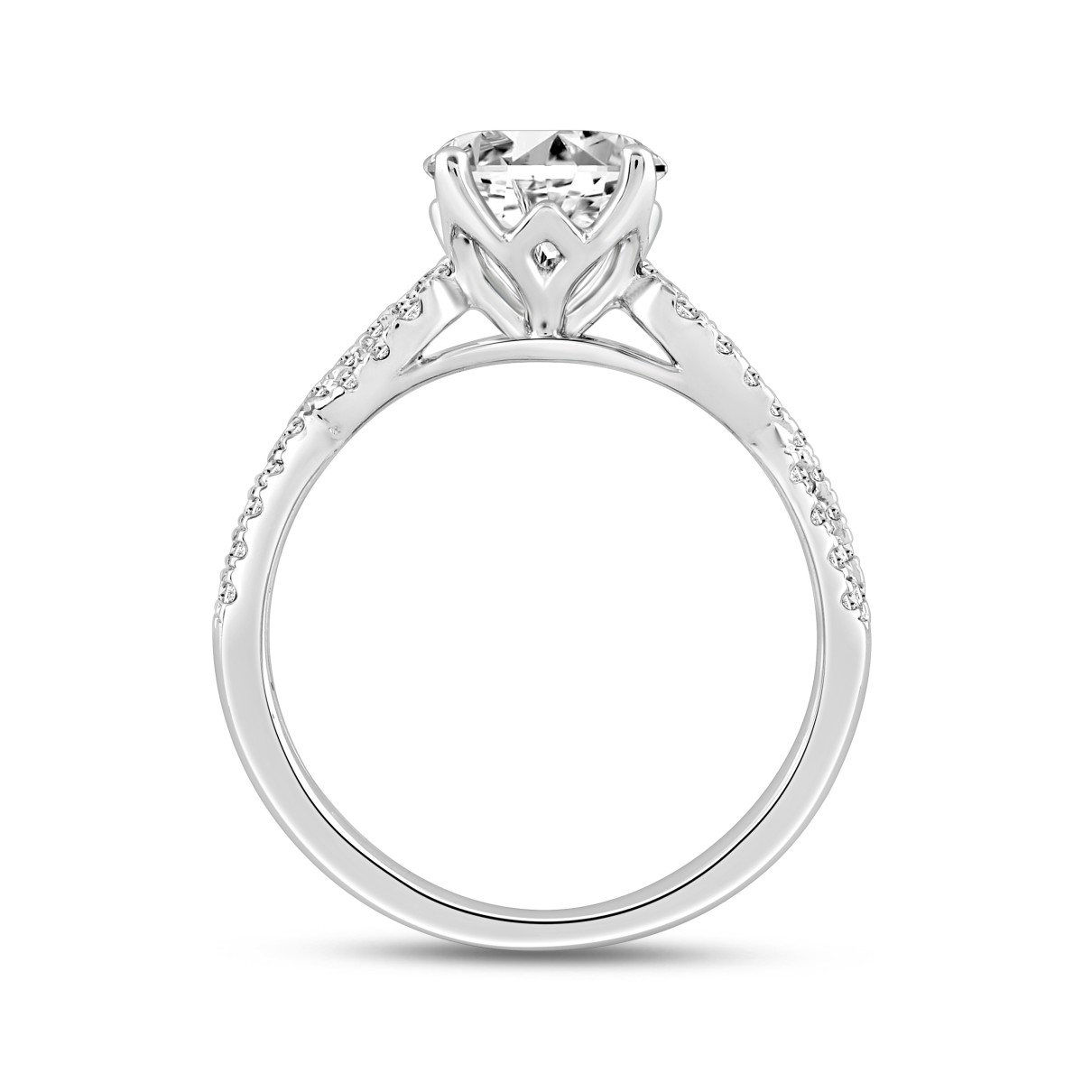 LADIES BRIDAL SET 2CT ROUND DIAMOND 14K WHITE GOLD (CENTER STONE ROUND DIAMOND 1 1/2CT )