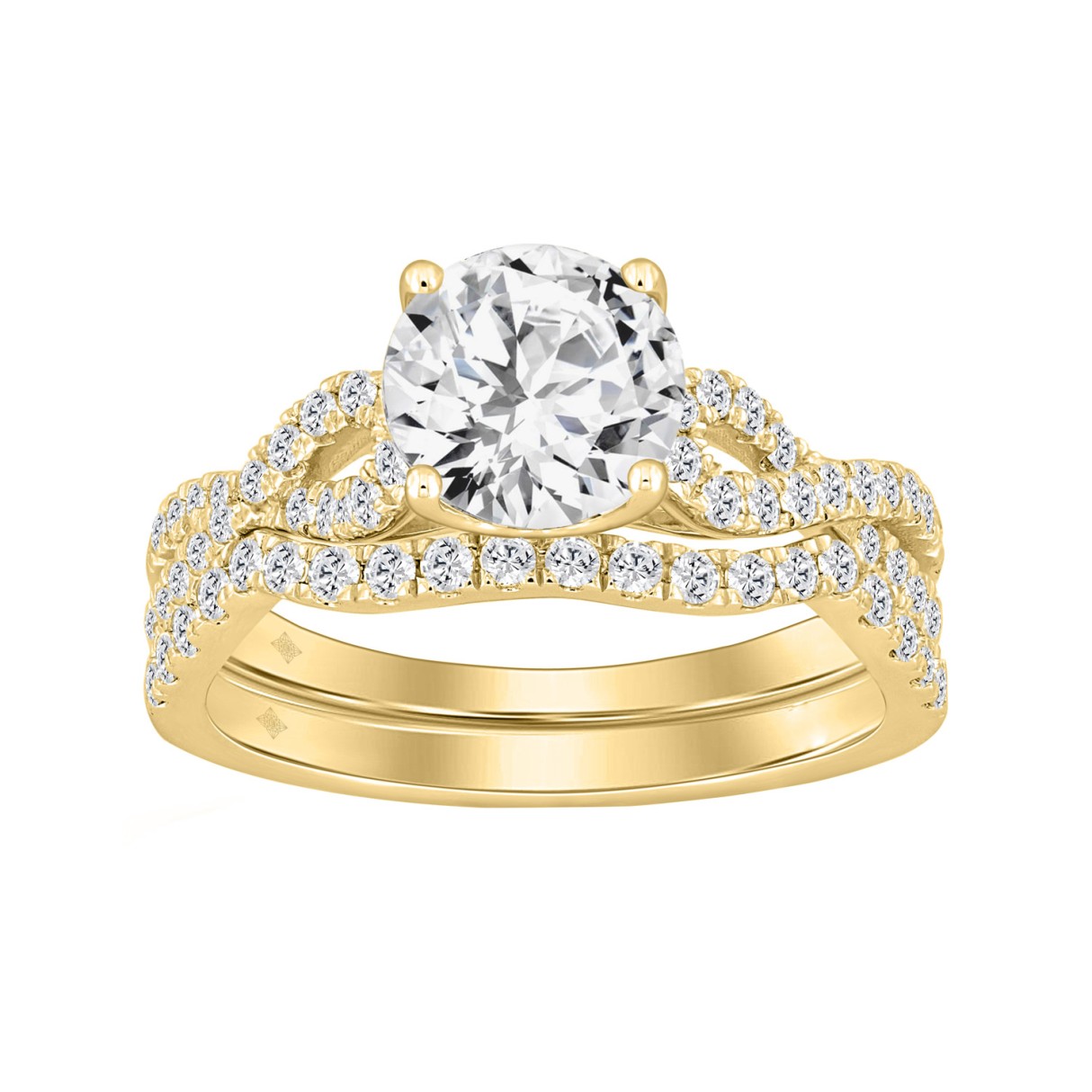 14K YELLOW GOLD 2.00CT ROUND DIAMOND LADIES BRIDAL...