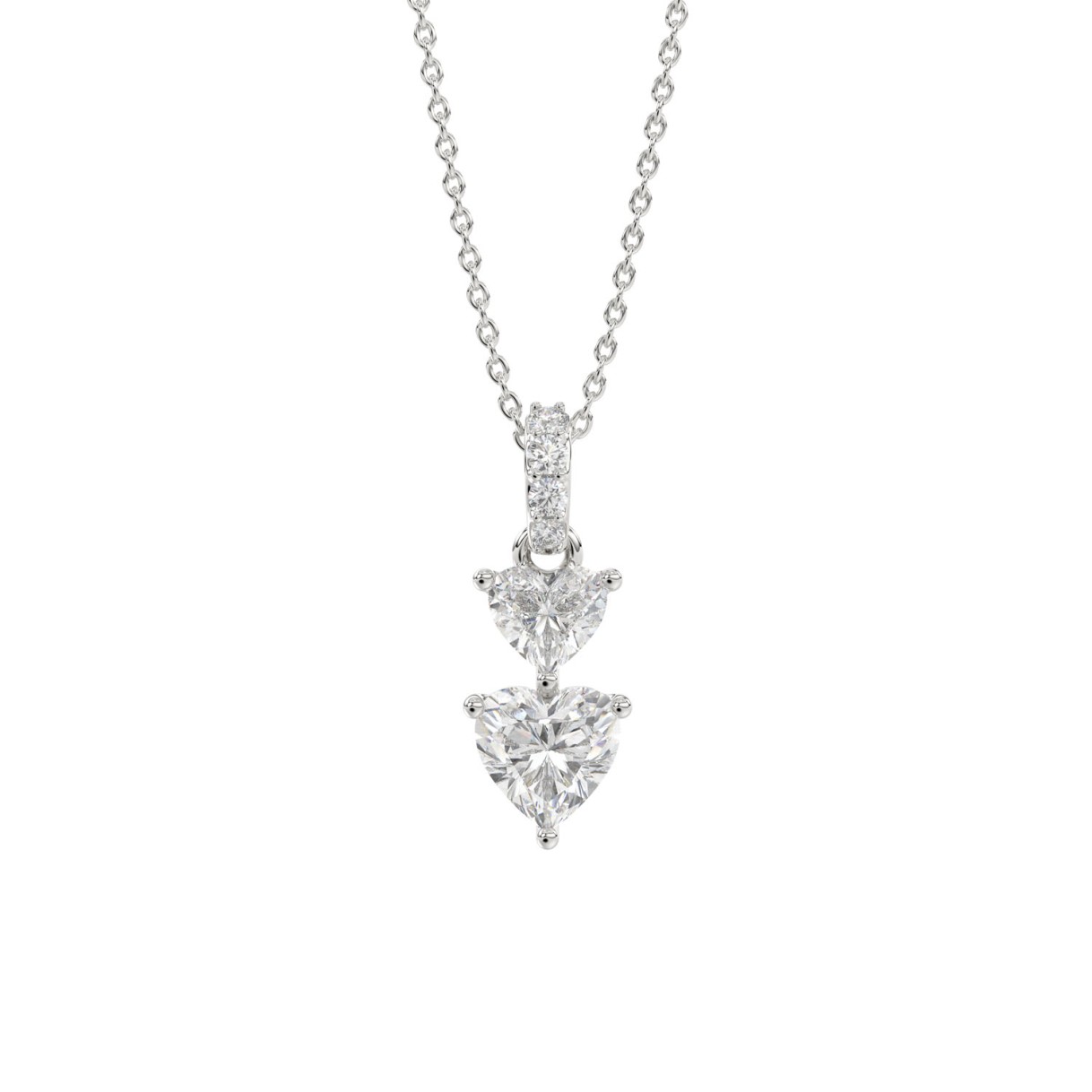 LADIES PENDANT 7/8CT ROUND/HEART DIAMOND 14K WHITE...