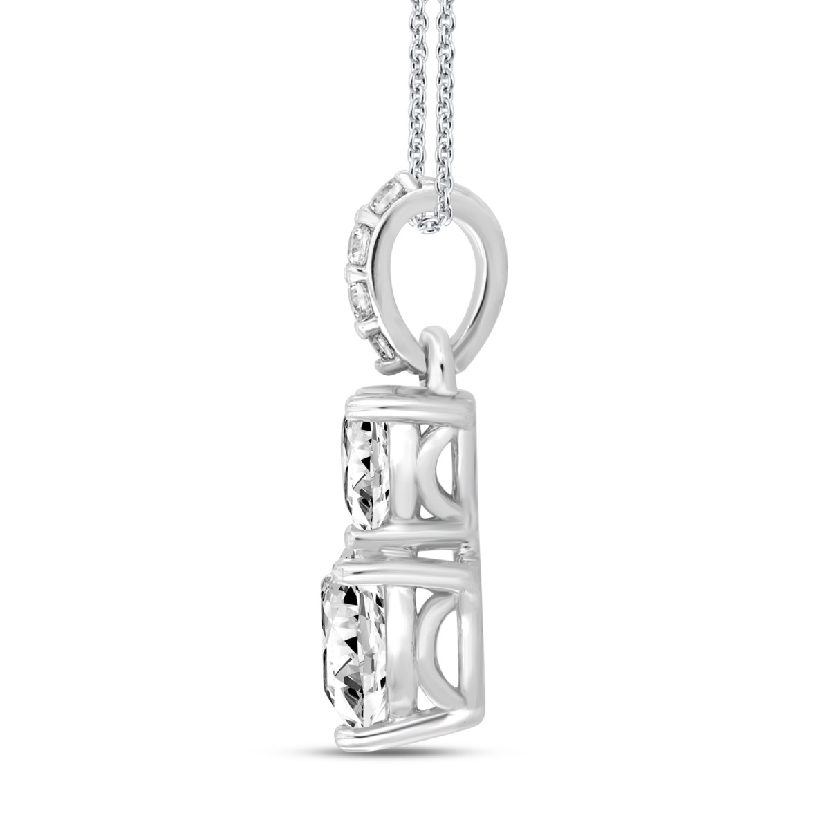 LADIES PENDANT 7/8CT ROUND/HEART DIAMOND 14K WHITE GOLD WITH CHAIN