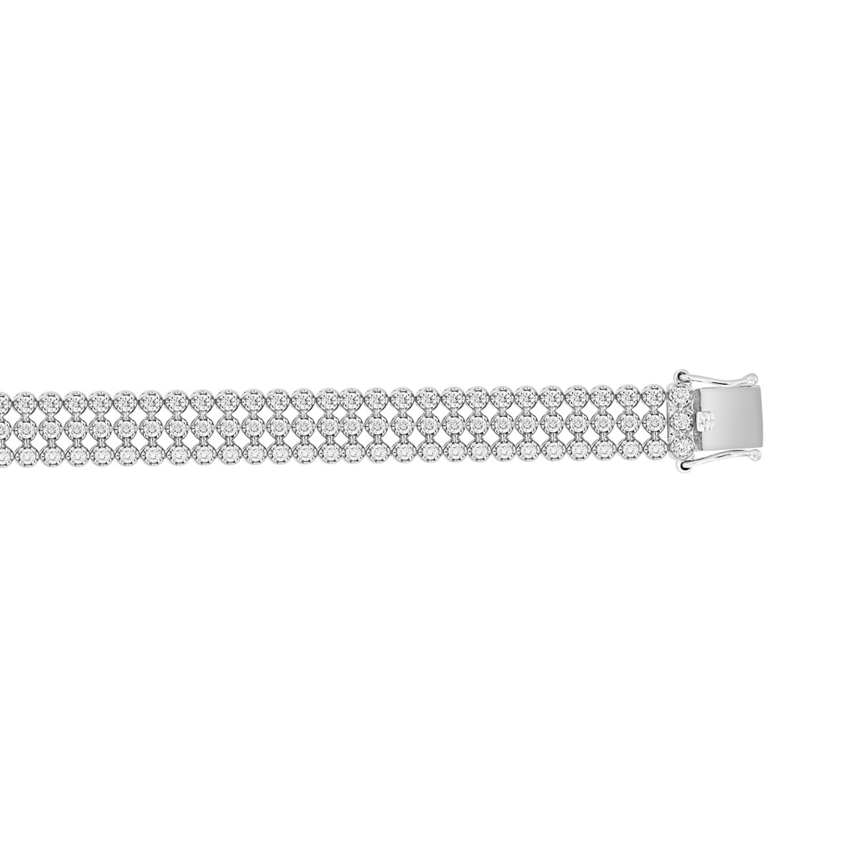 LADIES BRACELET 5CT ROUND DIAMOND 14K WHITE GOLD